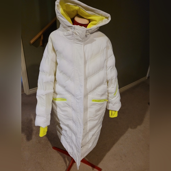 fp movement Free People White, Extra Long Puffer Coat - Picture 1 of 7